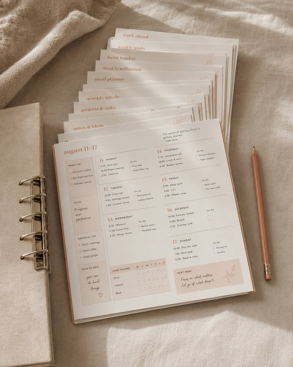 Sunday Reset Weekly Planner Kit photo 5